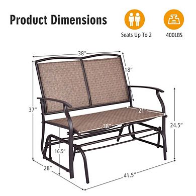 Iron Patio Rocking Chair for Outdoor Backyard and Lawn