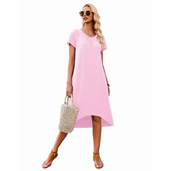 Ekouaer Nightgowns Womens Short Sleeve Sleepwear Comfy Loungewear Plus Size Night Shirt