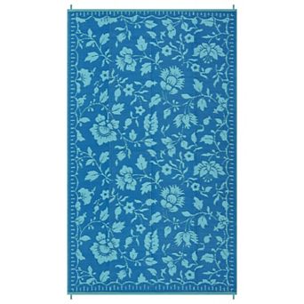Garvee Floral Reversible Outdoor Area Rug Waterproo UV Resistant & Washable Carpet for Patio Garden