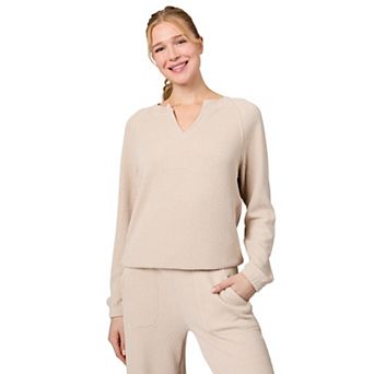 Free Country Women's Ripple Knit Long Sleeve Pullover Top