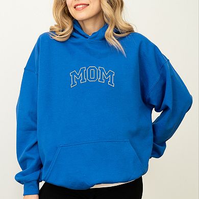 Embroidered Mom Varsity Outline - Women's Graphic Hoodie