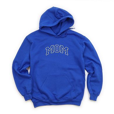 Embroidered Mom Varsity Outline - Women's Graphic Hoodie
