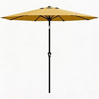 Patio Umbrella, Outdoor Table Umbrella with Smooth Crank Lift, Push Button Tilt, 8 Sturdy Ribs