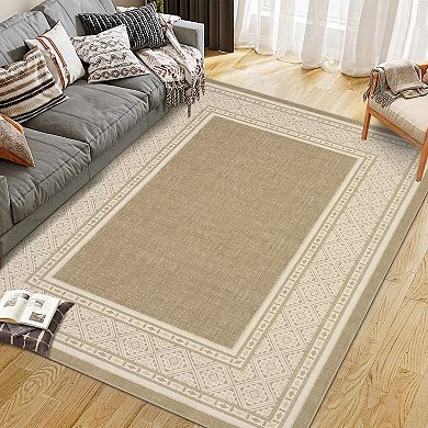 Modern Geometric Washable Runner Non-Slip Low Pile Rug for Hallway & Kitchen