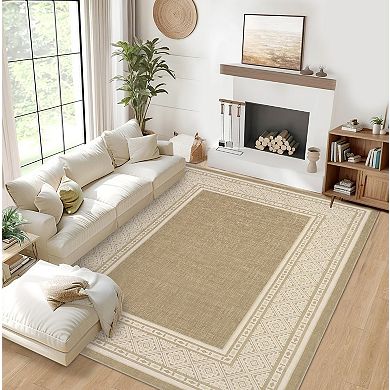 Modern Geometric Washable Runner Non-Slip Low Pile Rug for Hallway & Kitchen