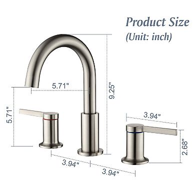 8 in. Widespread Double Handle Bathroom Faucet with Quick Connect Hose, Water Supply Hose