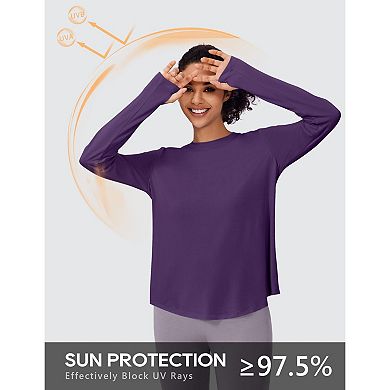 Pinspark Women's Long Sleeve UV Protection Workout Top Soft Rash Guard with Thumb Holes Shirt