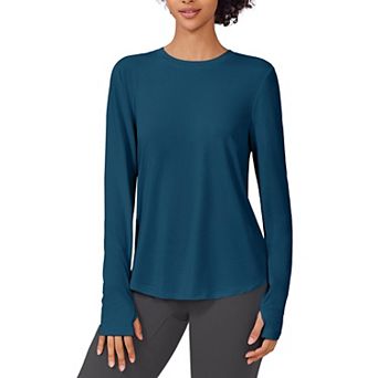 Pinspark Women's Long Sleeve UV Protection Workout Top Soft Rash Guard with Thumb Holes Shirt