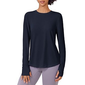Pinspark Women's Long Sleeve UV Protection Workout Top Soft Rash Guard with Thumb Holes Shirt