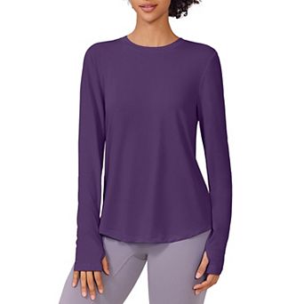 Pinspark Women's Long Sleeve UV Protection Workout Top Soft Rash Guard with Thumb Holes Shirt