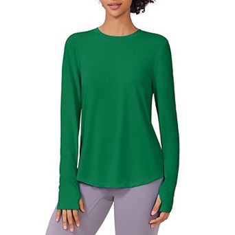 Pinspark Women's Long Sleeve UV Protection Workout Top Soft Rash Guard with Thumb Holes Shirt