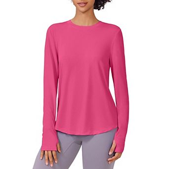 Pinspark Women's Long Sleeve UV Protection Workout Top Soft Rash Guard with Thumb Holes Shirt