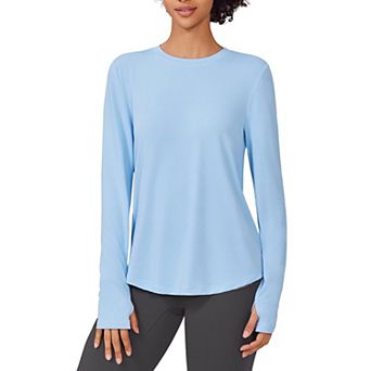 Pinspark Women's Long Sleeve UV Protection Workout Top Soft Rash Guard with Thumb Holes Shirt