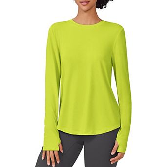 Pinspark Women's Long Sleeve UV Protection Workout Top Soft Rash Guard with Thumb Holes Shirt