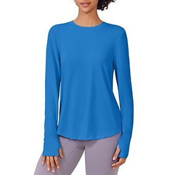 Pinspark Women's Long Sleeve UV Protection Workout Top Soft Rash Guard with Thumb Holes Shirt