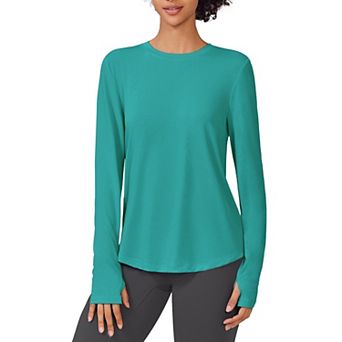 PINSPARK Women's Long Sleeve UV Protection Workout Top Soft Rash Guard with Thumb Holes Hiking Shirt
