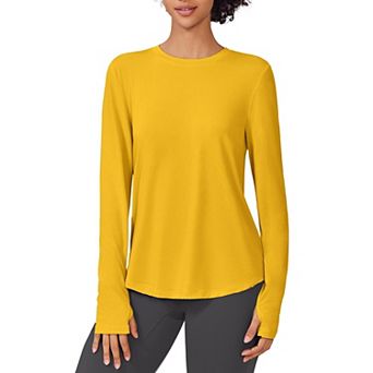 Pinspark Women's Long Sleeve UV Protection Workout Top Soft Rash Guard with Thumb Holes Shirt