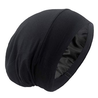 Silk Satin Bonnet Sleep Cap Adjustable Hair Wrap Cover Slouchy Beanie Curly Protection