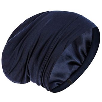Silk Satin Bonnet Sleep Cap Adjustable Hair Wrap Cover Slouchy Beanie Curly Protection
