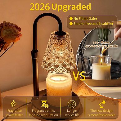 Candle Warmer Lamp with Timer Dimmable Height Adjustable Electric Wax Melt for Home Decor Gifts