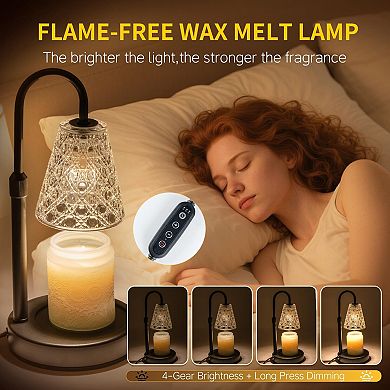 Candle Warmer Lamp with Timer Dimmable Height Adjustable Electric Wax Melt for Home Decor Gifts