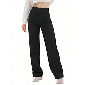 Zeagoo Women's High Waisted Straight Leg Stretchy Business Casual Work Pants with Pockets