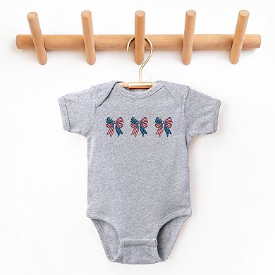 Patriotic Bows Row - Baby Short Sleeve Graphic Bodysuit
