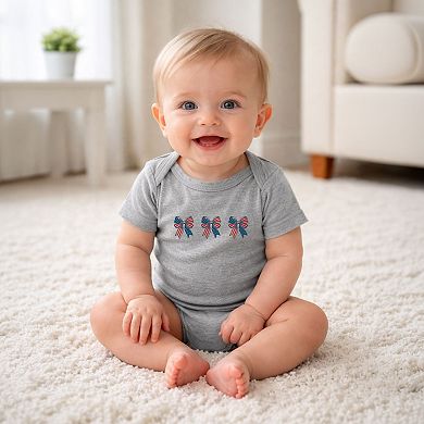 Patriotic Bows Row - Baby Short Sleeve Graphic Bodysuit