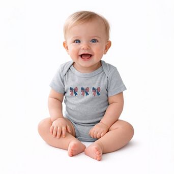 Patriotic Bows Row - Baby Short Sleeve Graphic Bodysuit