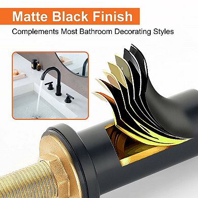 8 in. Widespread Double Handle Bathroom Faucet with Quick Connect Hose and Pop-Up Drain