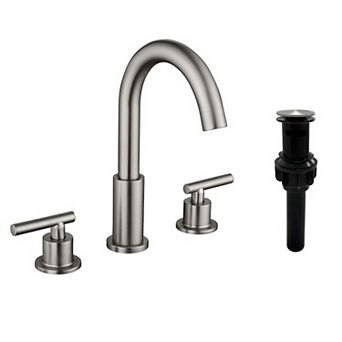 8 in Widespread Double Handle Bathroom Faucet with Quick Connect Hose and Pop-Up Drain