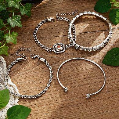 Silver 4pcs Jewelry Set, Hypoallergenic & Perfect Gift