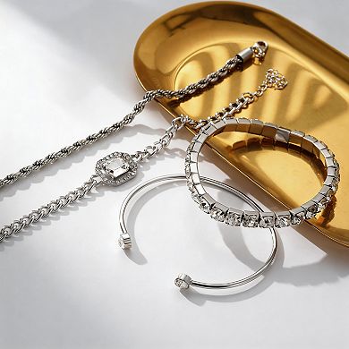 Silver 4pcs Jewelry Set, Hypoallergenic & Perfect Gift