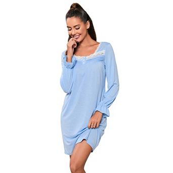 Women's Ruffle Cuff Long Sleeve Button Detail Loose Fit Casual Dress