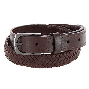 Gloria Vanderbilt Women's 25mm Leather Braided Casual Belt