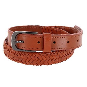 Gloria Vanderbilt Women's 25mm Leather Braided Casual Belt