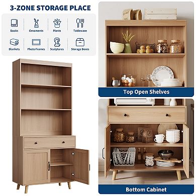 Bookshelves Storage Unit With Upper Storage