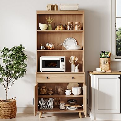 Bookshelves Storage Unit With Upper Storage