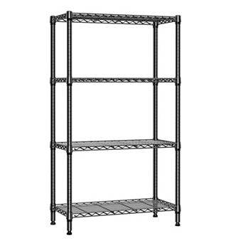 4 tier Metal Storage Shelf Adjustable Wire Rack Black 15.7 D x 33.5 W x 59.5 H 1 pc