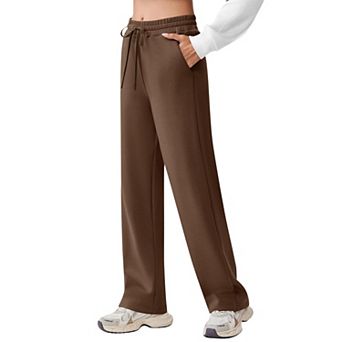 PINSPARK Women's High Waisted Wide Leg Sweatpants Baggy Drawstring Athletic Pants with 2 Pockets