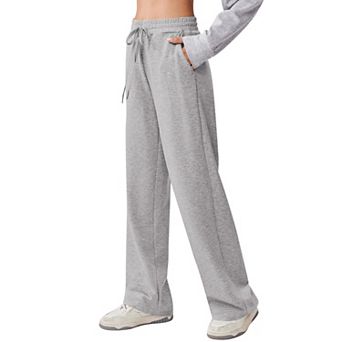 PINSPARK Women's High Waisted Wide Leg Sweatpants Baggy Drawstring Athletic Pants with 2 Pockets