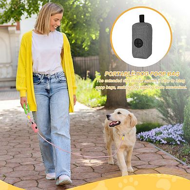 1Pc Dog Leash with Padded Hands Free, Adjustable Bungee Dog Training Leash with Mesh Bag