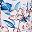White Blue Pink Floral
