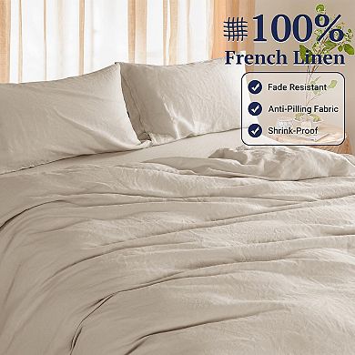 Pure Linen King Duvet Cover Set - Breathable, Soft, & Durable