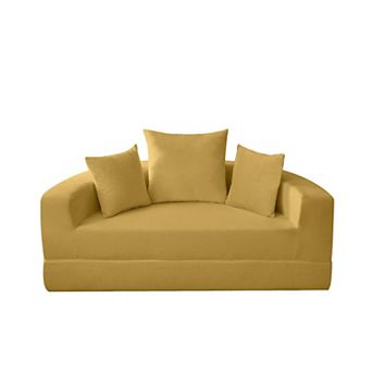 47 Inch Convertible Corduroy Sofa Couch Bed No Assembly Floor Futon for Living Room Bedroom