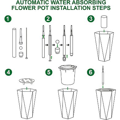 22.5" Self-Watering Tall Planters Set of 2 with Water Level Indicator, Diamond Pattern for Patio