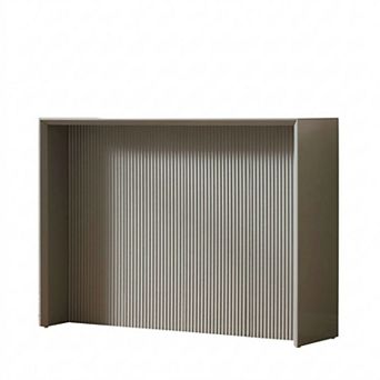 Kings Brand Furniture Wood Rectangular Console Table with Sculpted Ripple-Front Panel, Modern Table
