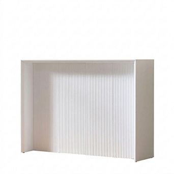 Kings Brand Furniture Wood Rectangular Console Table with Sculpted Ripple-Front Panel, Modern Table