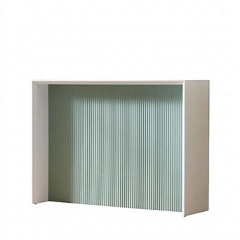 Kings Brand Furniture Wood Rectangular Console Table with Sculpted Ripple-Front Panel, Modern Table