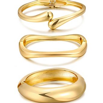 14K Gold Plated Bold Bracelet Set, Ideal Stylish Gift